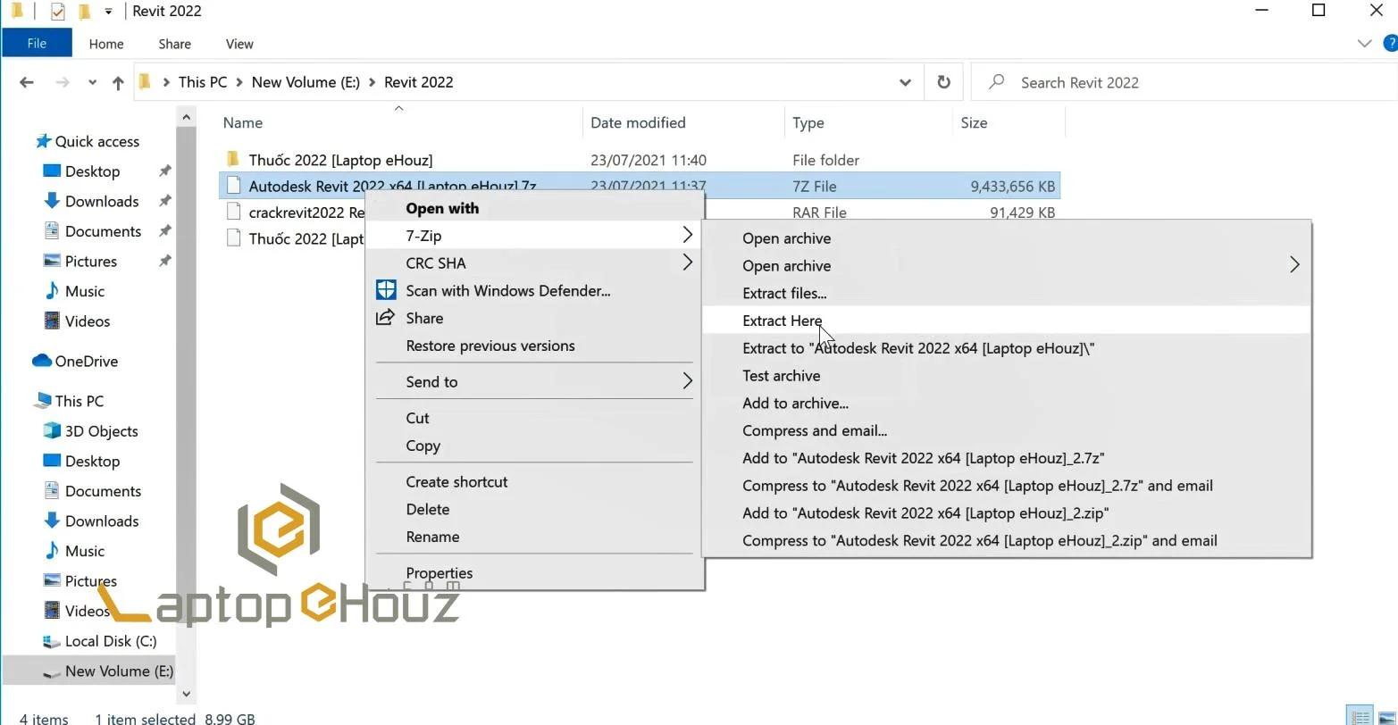 Giải nén file cài đặt Revit 2022